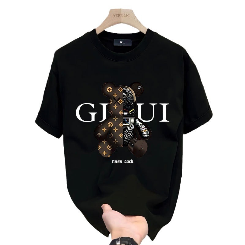 2025 New Free shipping designer t-shirt for mens t-shirt black white Summer casual versatile round neck short sleeved T-shirt