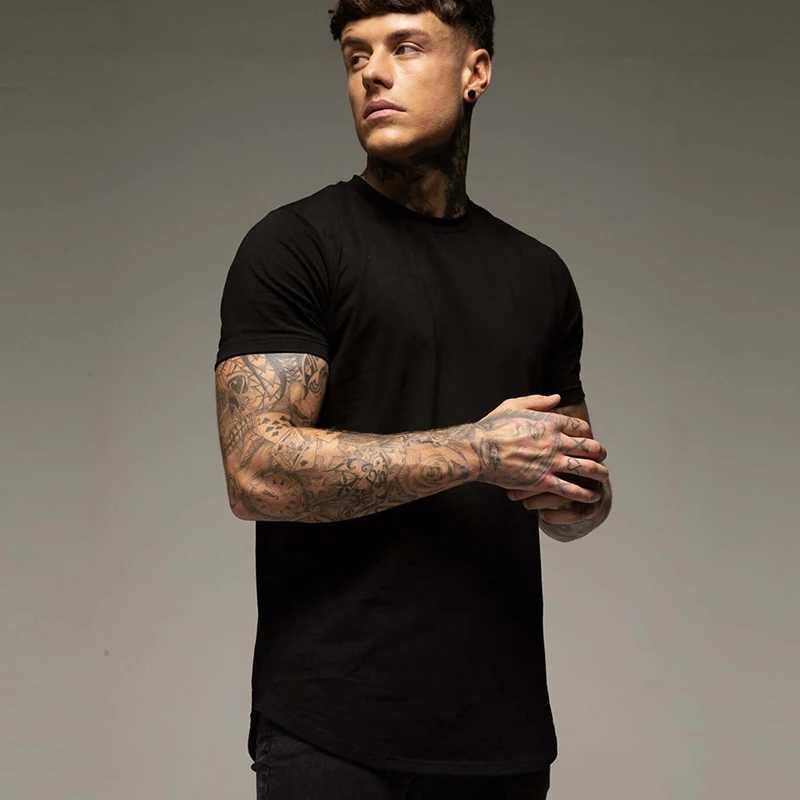 Plain Summer Workout Gym T-Shirt Mens Cotton Short Sleeves T Shirt Casual Tee Tops O-neck Streetwear Fashion Sports Clothing Z250527