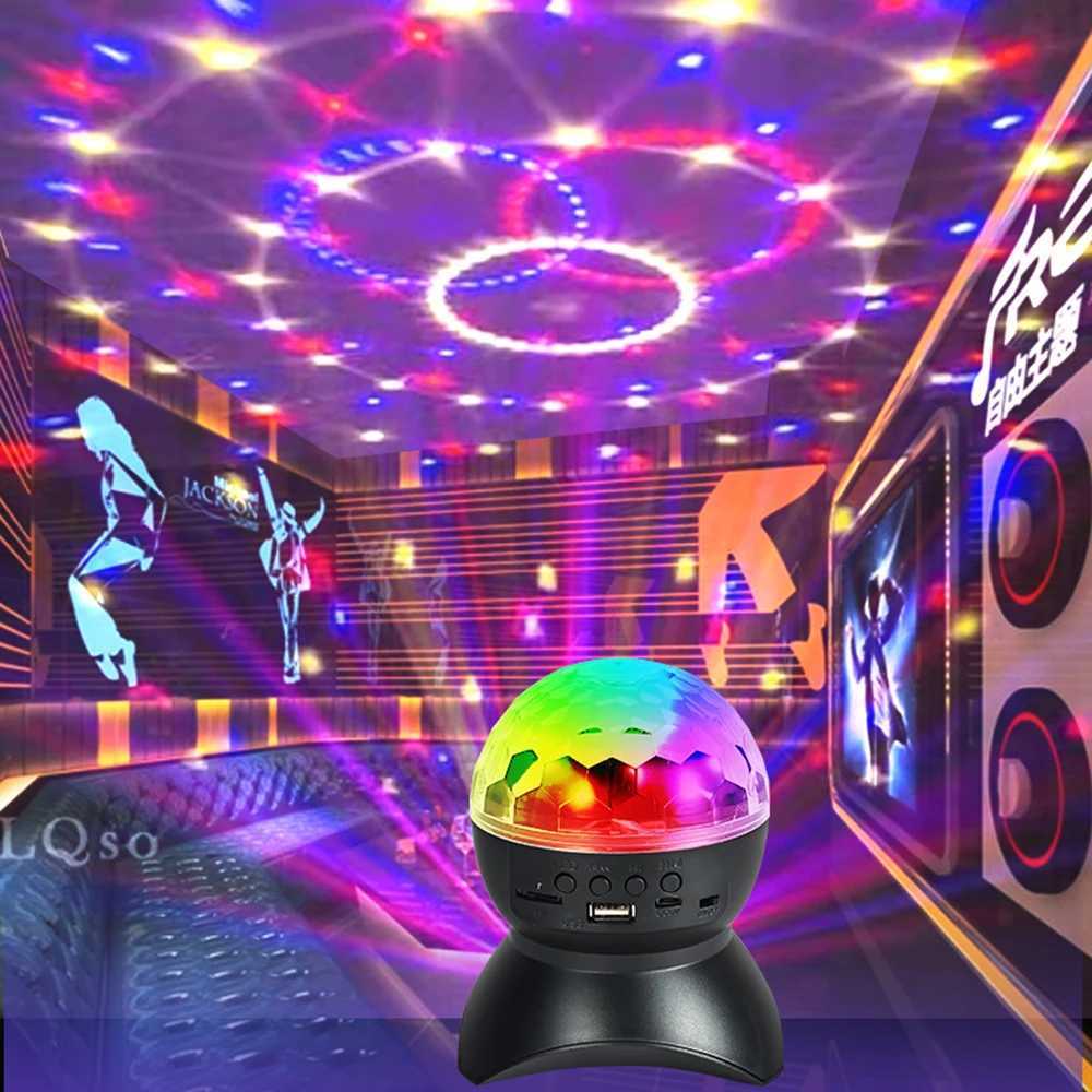 USB Charging Bluetooth Music Light Disco Rotating Stage Light LED RGB Disco Ball Light Party Wedding Atmosphere Light Christmas XJ250527