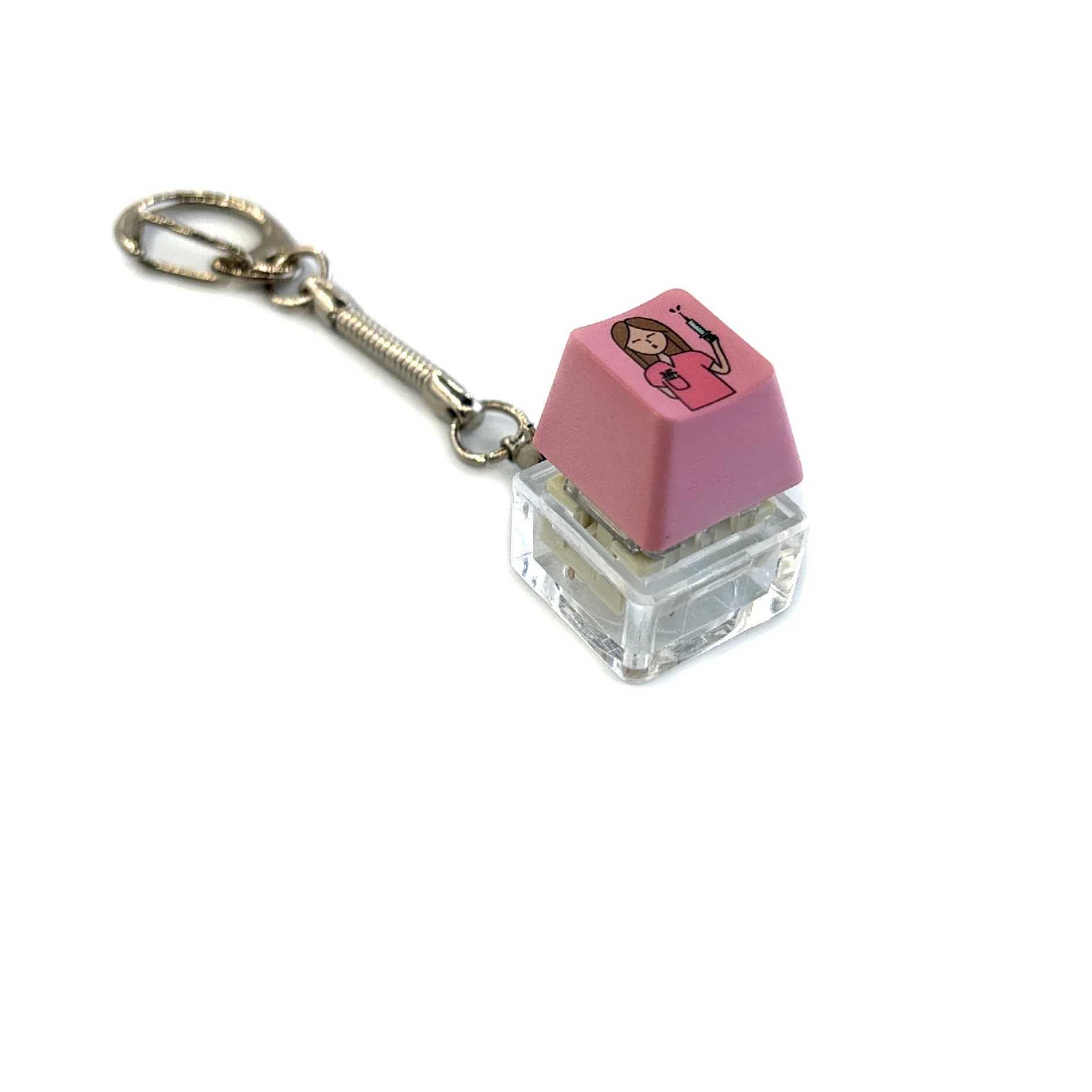 Mechanical Keyboard Key Cap Shaft Tester Keychain Key Ring Fingertip Press Dlow Pressure Toy Novelty Toy W250526