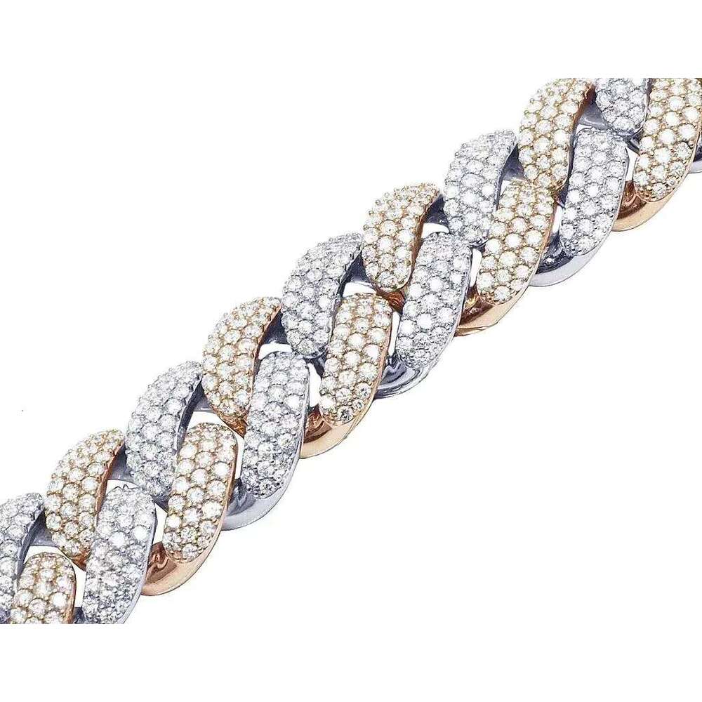 Fine Jewelry Link Necklace 18mm Sterling Sier VVS Moissanite Dia Cuban Chain for Men