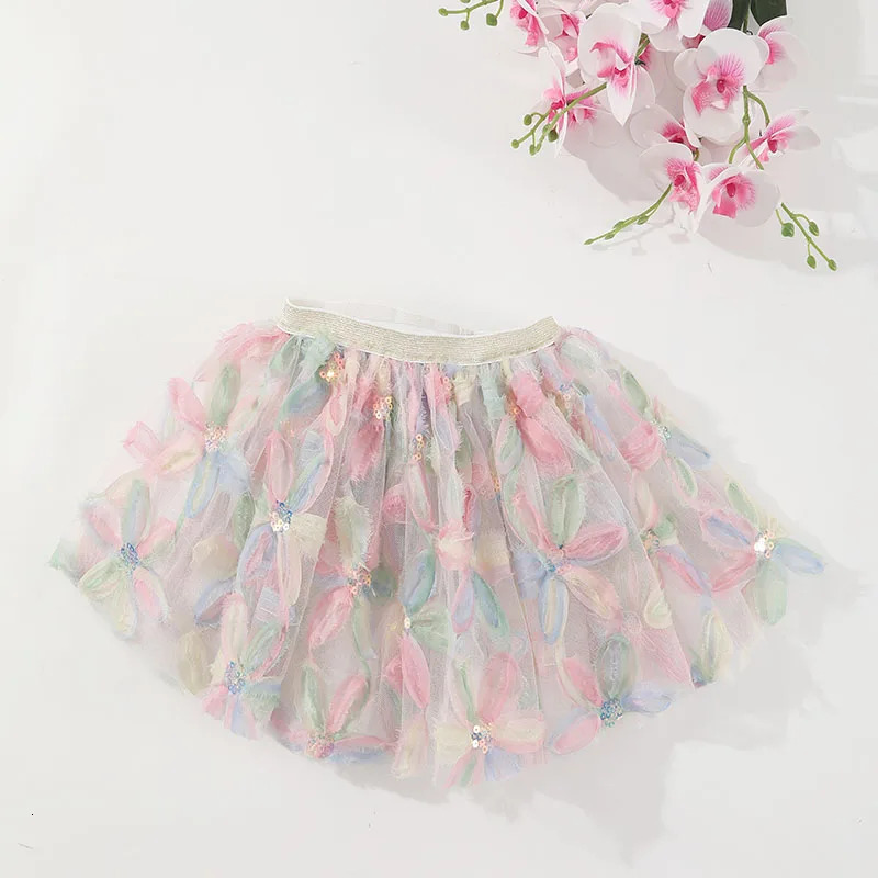 Baby Girl Clothes Cute Floral Pink Tutu Skirt Kids Princess Girls Ball Gown Pettiskirt Birthday Party Kawaii Skirts 250527
