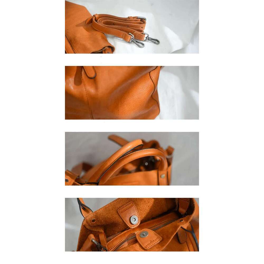 Outdoor Casual Genuine Leather Women's Tote Designer Natural Soft First Layer Cowhide Female Handbag Crossbody Bag