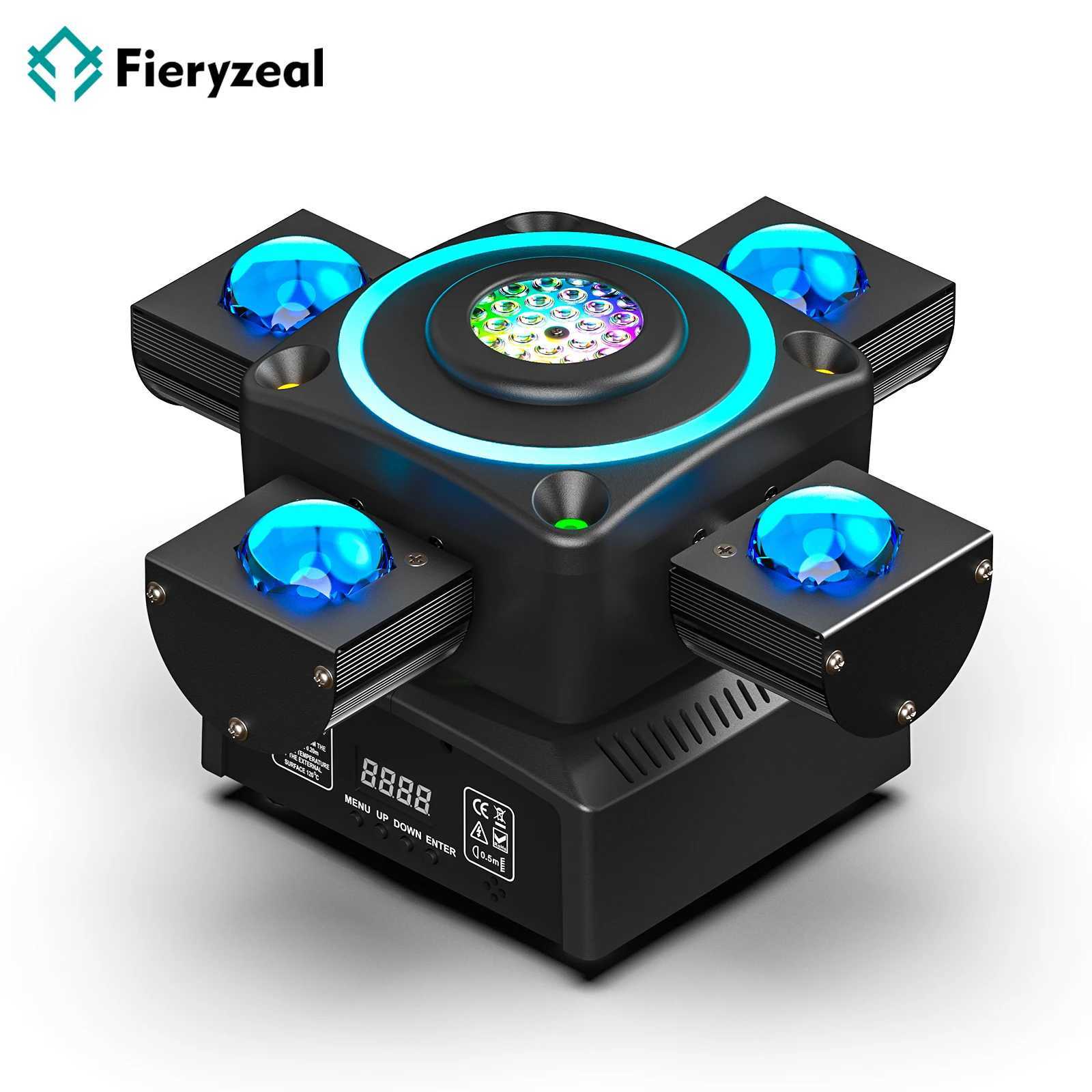 Fieryzeal Four-armed Stage Light 90W RGBW 4IN1 Lighting Effect DMX512 19CH Colorful Moving Head Light for DJ Disco Party Concert XJ250527