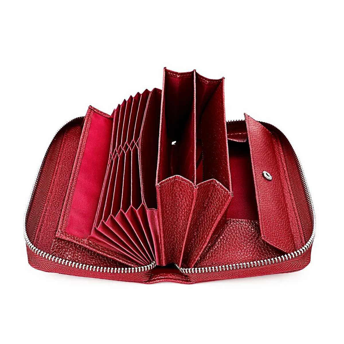 Anti-theft Brush Genuine Leather Purse Women 2025 New Ladies First Layer Cow Leather Wallet Large Capacity Female Clutch Bag Z250527