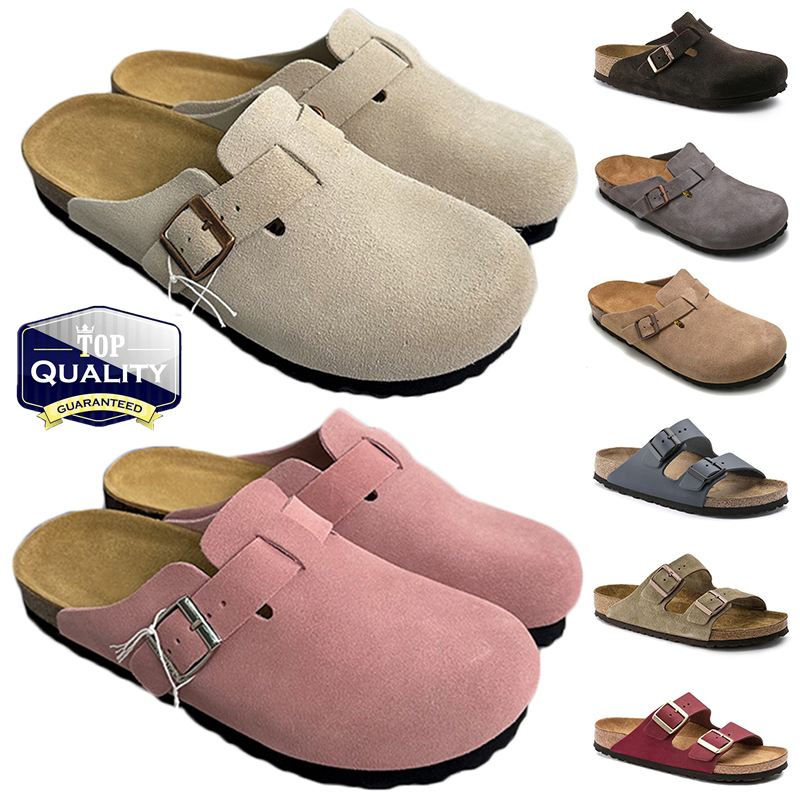 Clogs Designer Sandals Slippers Clog Women Mens Suede Shearling Soft Footbed Taupe Head Pull Cork Flat Loafers Leather Slides Beach Shoes Dhgate Size 35-45