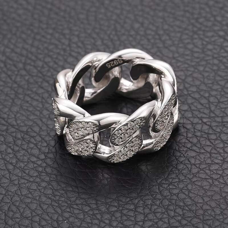 Top Icy Moissanite Ring Hip Hop Trendy Fashion Moissanite Products Pass Diamond Tester Shiny Jewelry Men