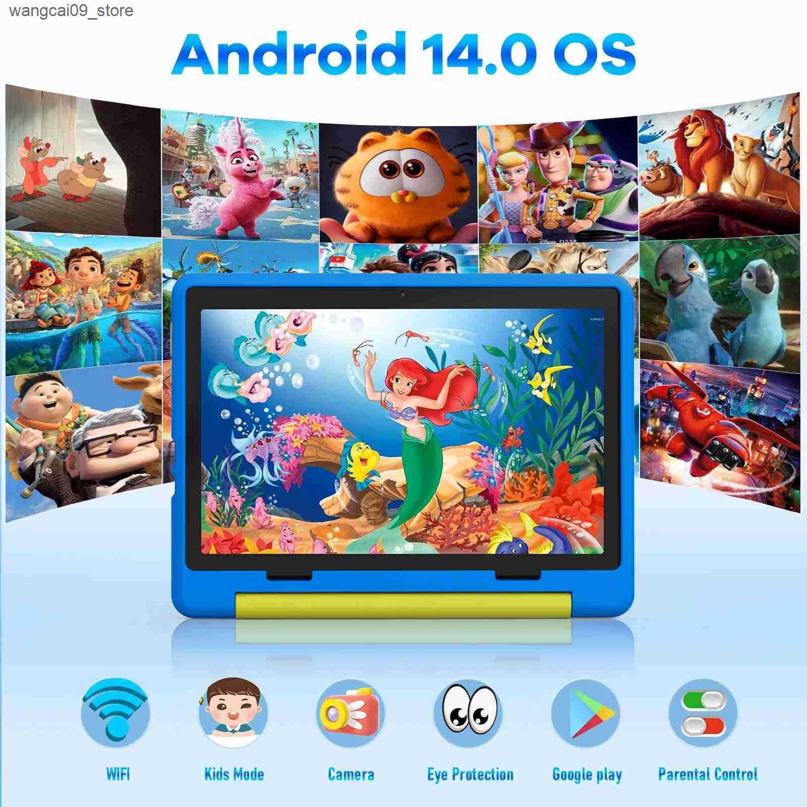 URAO KT1016 Kids Tablet 10.1 inch Android 14 Quad Core 8GB RAM 64GB ROM 1TB Expand WiFi Bluetooth Childrens Gift Kids Software z250527