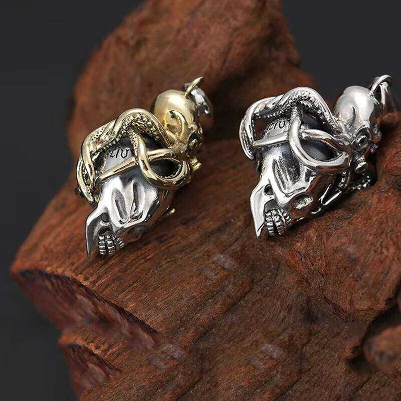 Wholesale S Sterling Sier Necklace Pendants for Men and Women Vintage Fashion Octopus Skull Gothic Pendant Jewelry