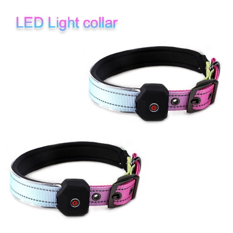 USB-Rechargeable Reflective Softlight LED Water Resistant Neoprene Dog Collar