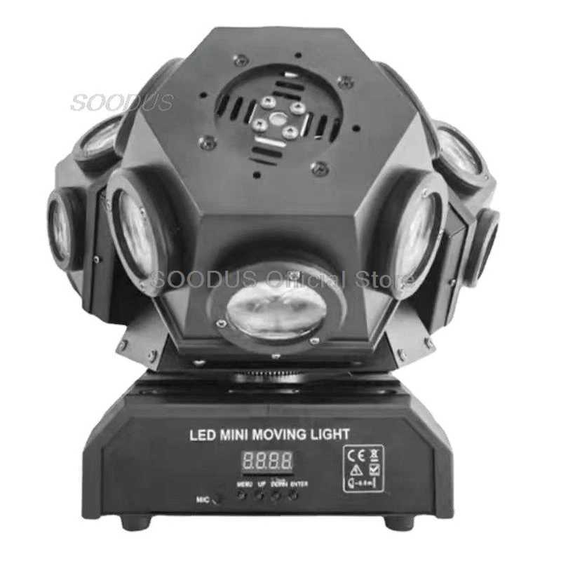 3 Head Beam Moving Head Light 18 LED Beads Rotating Stage Light Auto DMX512 Control Sound Activated Strobe Effect Stage LightingXJ250527
