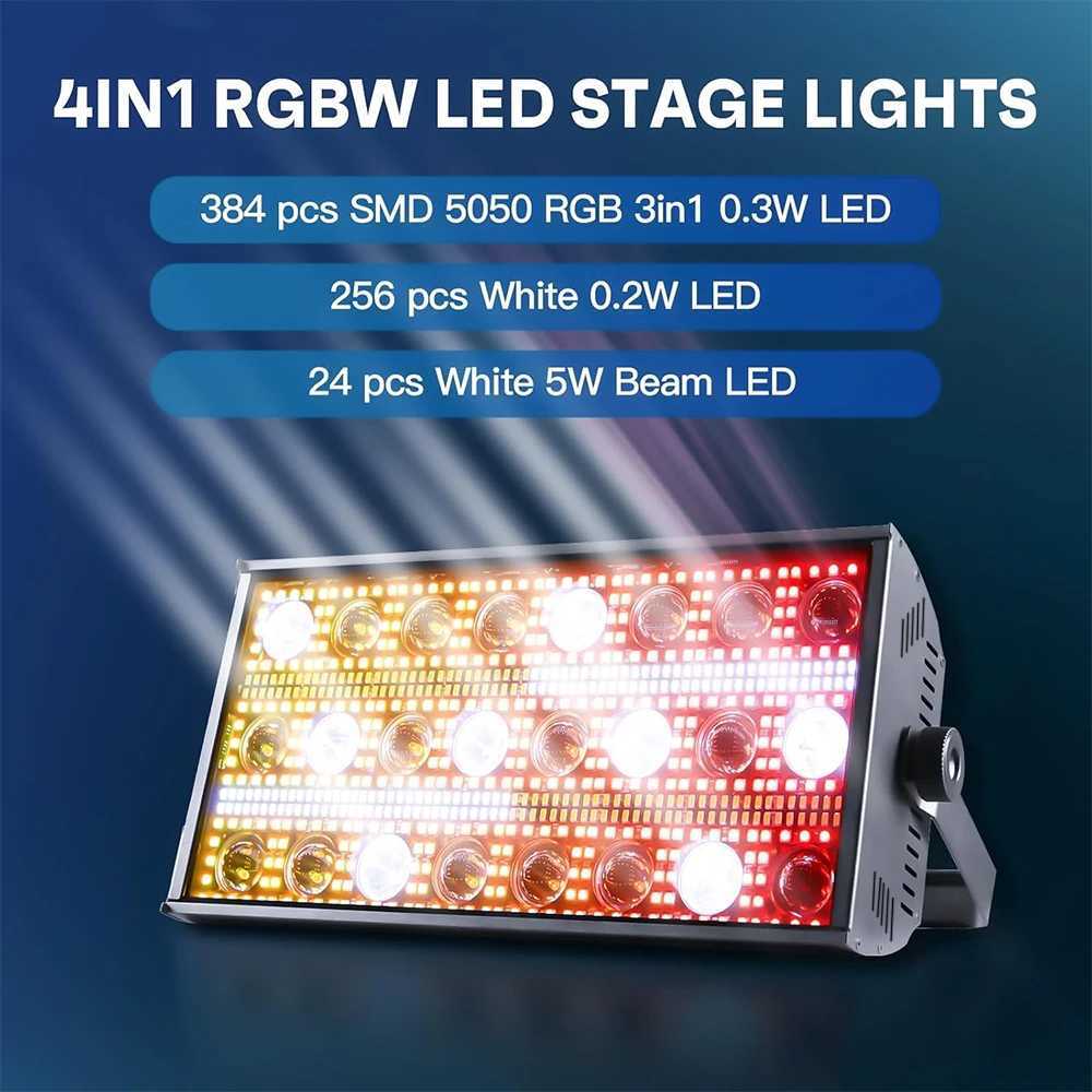 New 260W LED Strobe Light RGB Warm white 684 Stage Wash Beam Lights DMX DJ Disco Party Show Horse Race Lamp Effect Light XJ250527