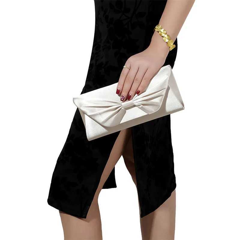 Satin Bowknot Evening Handbag Elegant Women Clutch Bridal Wedding Party Clutches Bag Purses Metal Chain Crossbody Shoulder Bag W250527