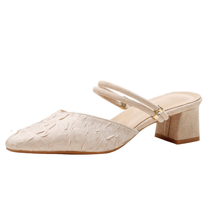 Pointed Toe 2025 New Summer Mid-Heel Elegant Fairy Style Fashion Low Heel Dress Sandals for Women