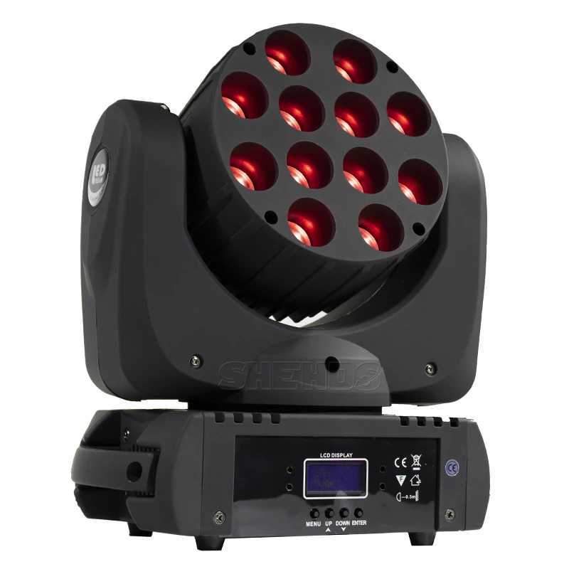 SHEHDS 12x12w LED Moving Head RGBW DJ Lights for Disco Parties Wedding DMX 512 Stage Light Color Mixing Nightclub Lights XJ250527