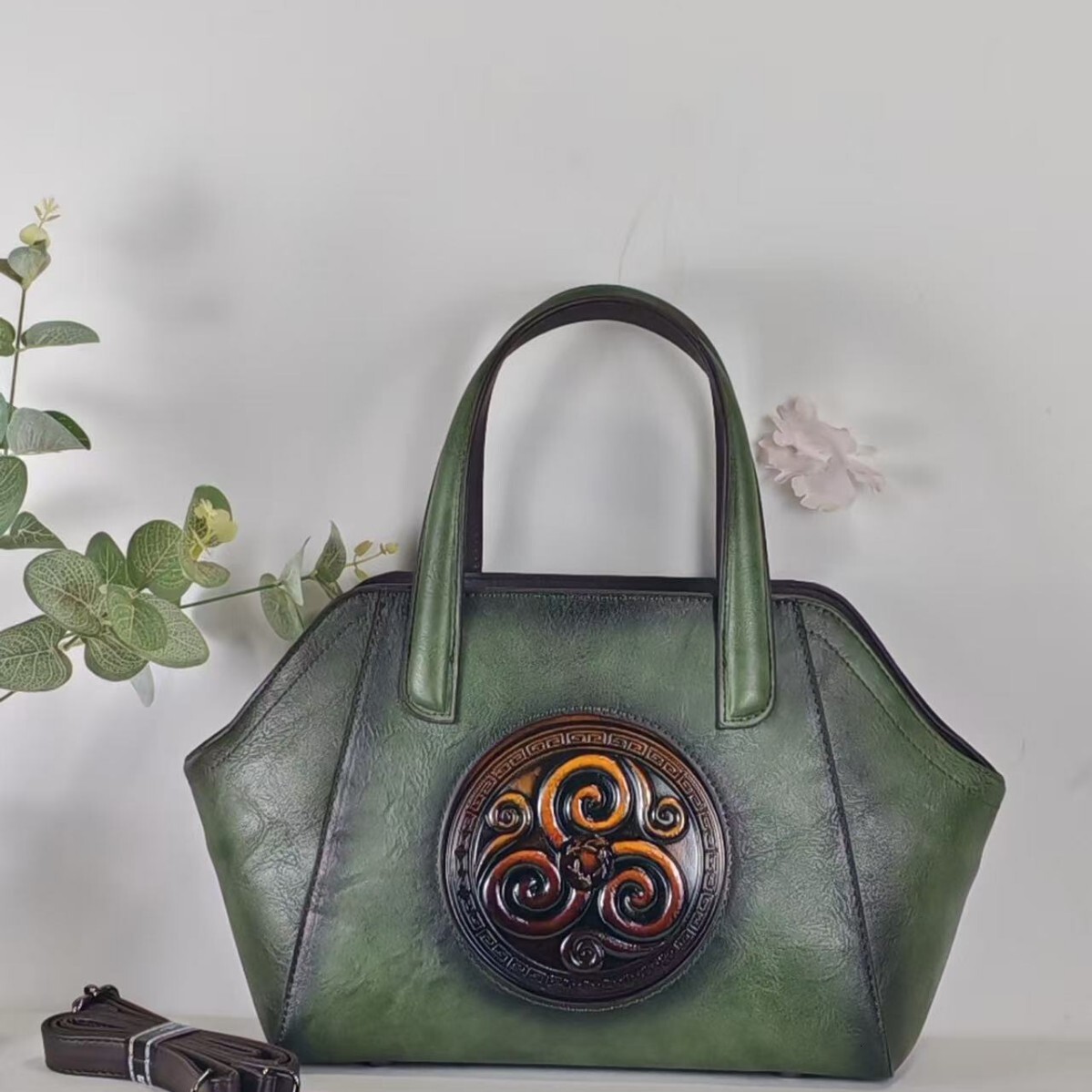 Top quality Brand High Quality Style 2025 Vintage Embossed Women's Handbag Crossbody Bag Artistic Chinese Style High-end Shoulder Bag Free Delive