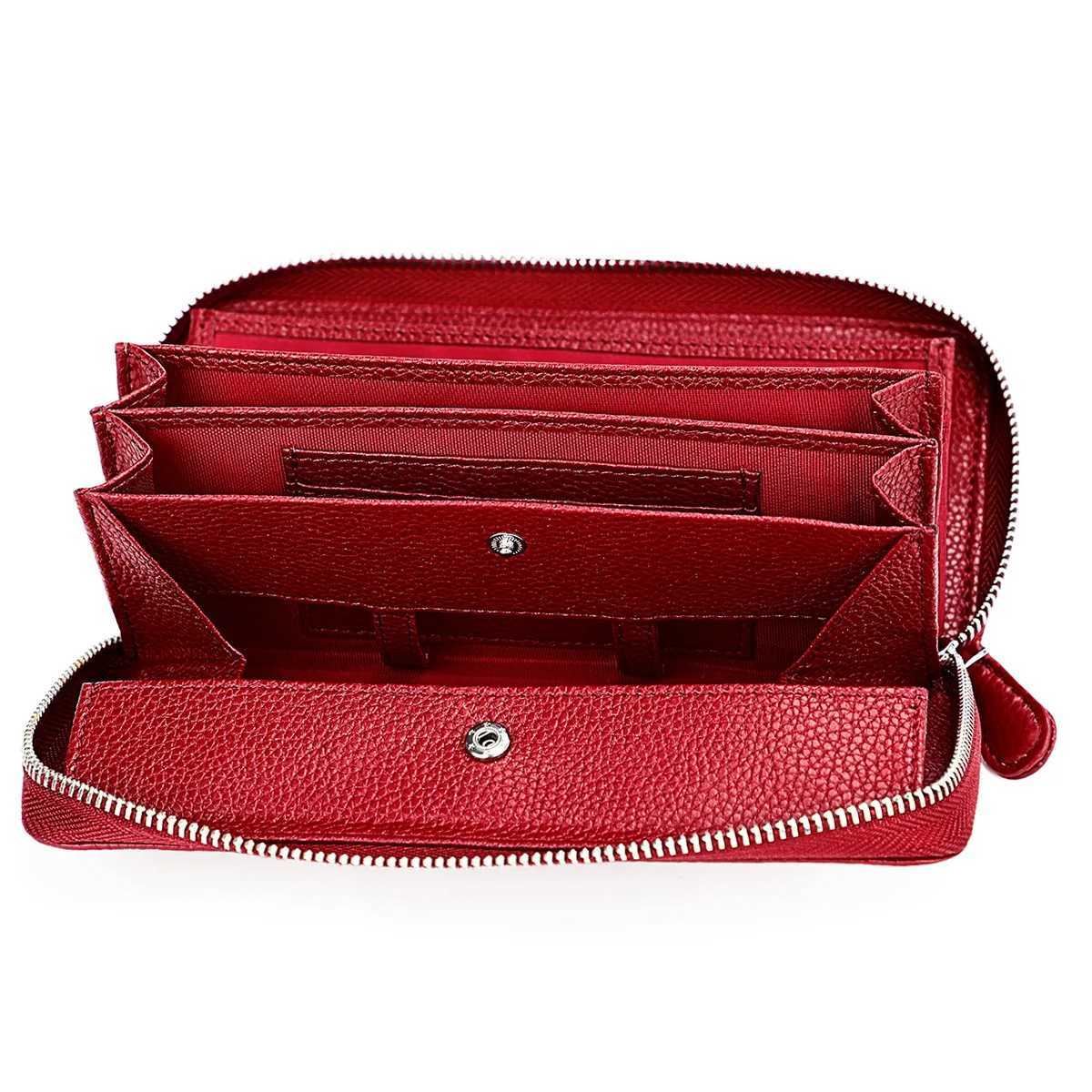 Anti-theft Brush Genuine Leather Purse Women 2025 New Ladies First Layer Cow Leather Wallet Large Capacity Female Clutch Bag Z250527
