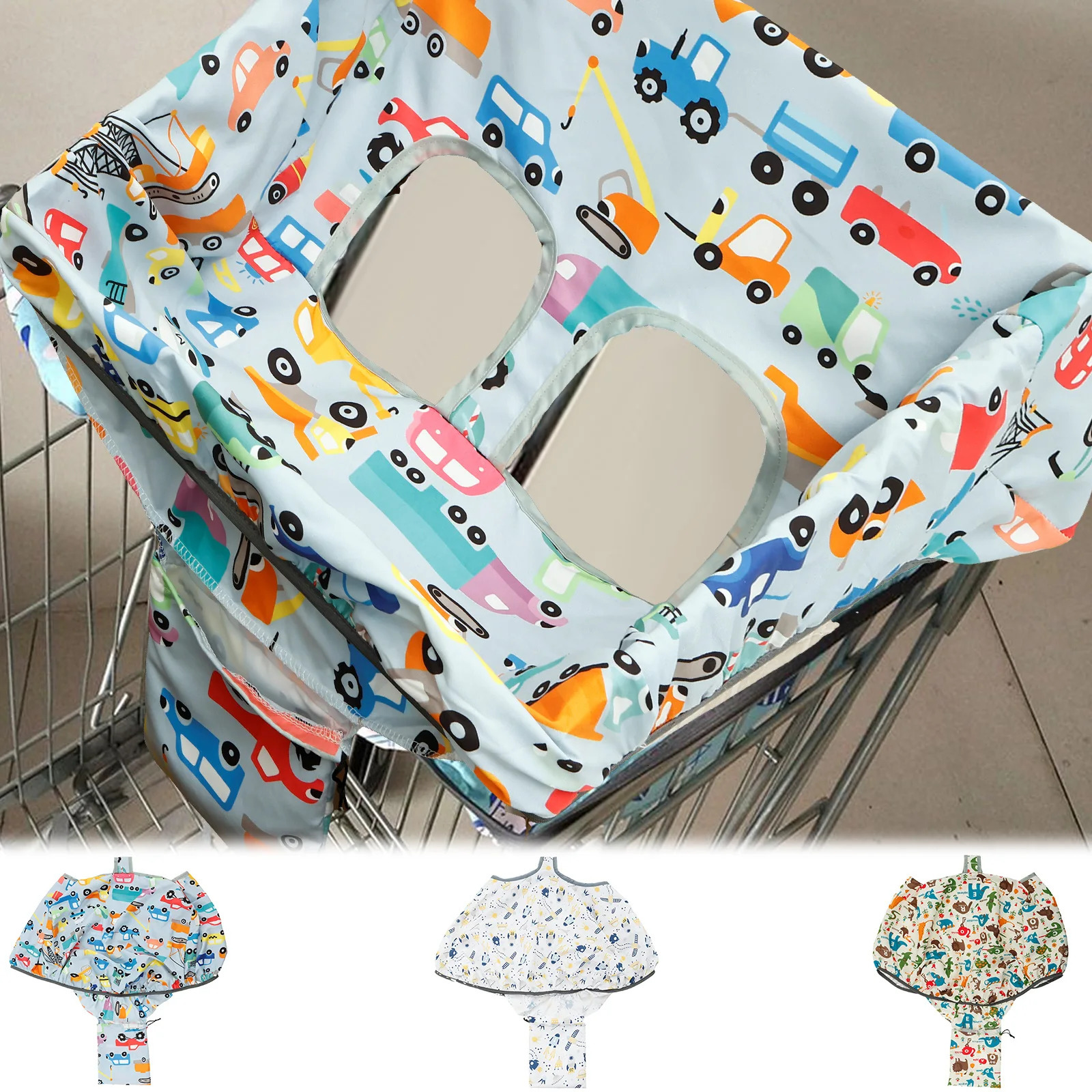 Baby Shopping Cart Seat Cover Polyester Waterproof Carton Style Safety Comfortable Children AntiDirty Pad 250527