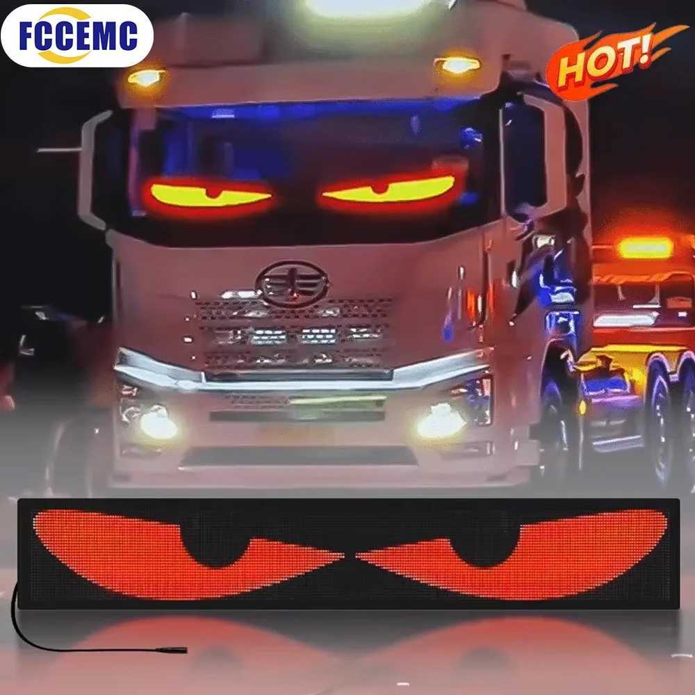 Truck Car Devil Eye LED Pixel Panel Light Remote Control Soft Foldable Lighting Scrolling For Board Windshield 12V 24VXJ250527