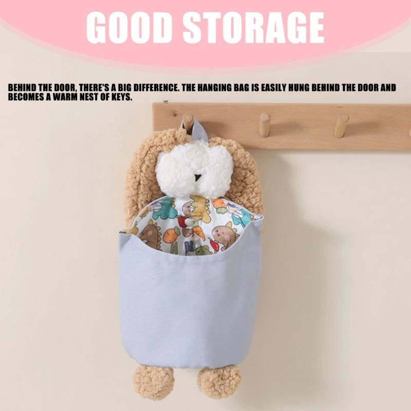 Baby Crib Storage Bag Cotton Cartoon plush rabbit shape Pouch born Bed Headboard Organizer for Bedding Diaper Toys 250517z