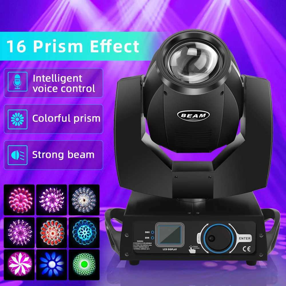 Yiflamefly 230W High Brightness Beam Light RGBW Gobo Rotating Light with Flycase DMX Moving Head Lighting for DJ Disco PartyXJ250527