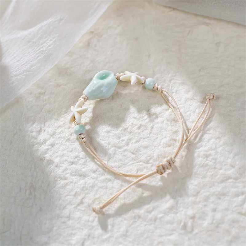 Handmade Ceramic Conch Braided Bracelets for Women Trendy Bohemian Colorful Bead Starfish Bracelets Friendship Jewelry Gift W250526