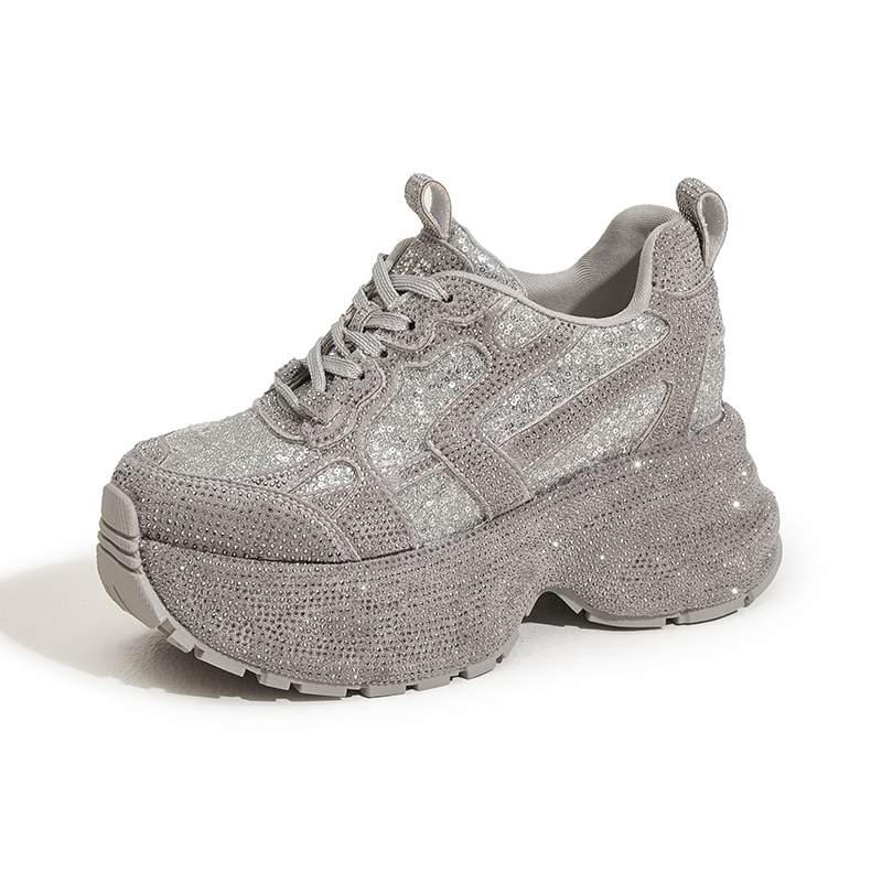 Designer Spring and Autumn 2025 New Style Fashionable and Versatile Insole Height-Increasing Women's Shoes Thick-Soled Casual Sports Shoes Z8903