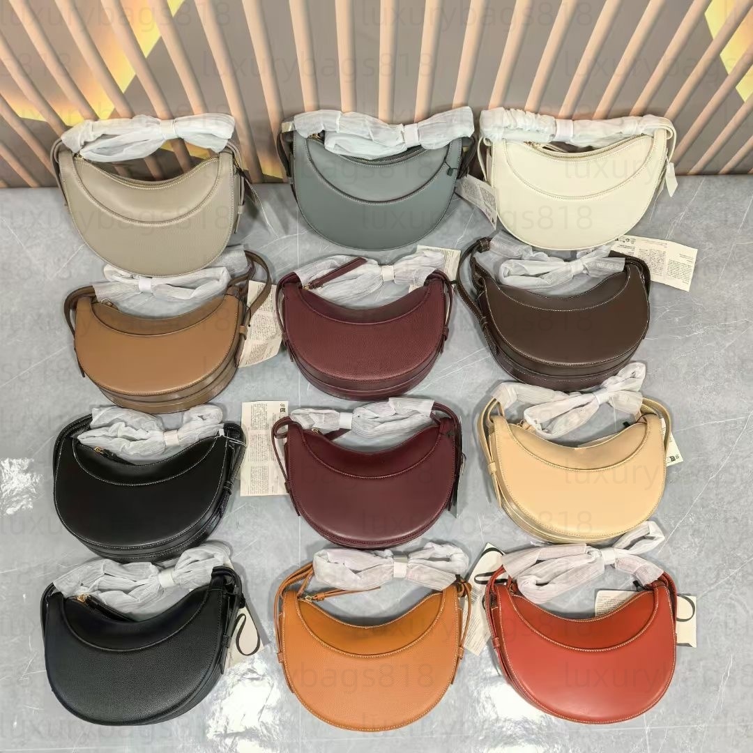 Designer Shoulder Bags Numero Dix Half-Moon bag Full-Grain Textured/Smooth Calf Leather characteristic Tote Closure Crossbody Women Hobo Handbags Purse