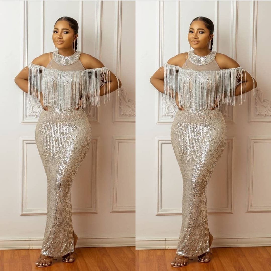 Shiny Aso Ebi Mermaid Prom Dress With Tassel Sparkly Sequin Plus Size African Evening Dress Black Women Birthday Party Occasion Formal Vestio De Fiest