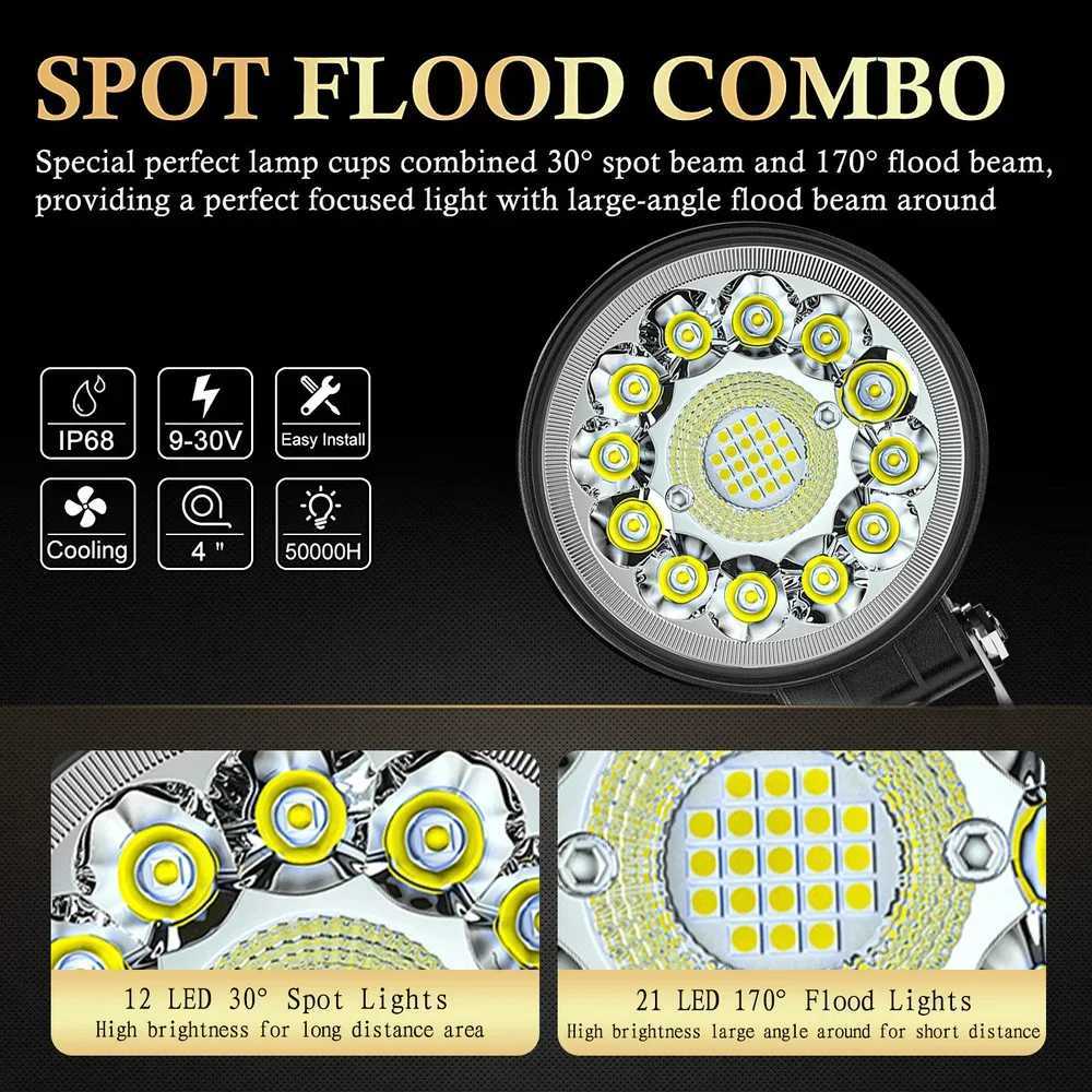 4inch 123W LED Bar Offroad 4X4 Spotlight 12V 24V Work Light Bar For Jeep Truck Car Tractor SUV ATV Barra LED HeadlightsXJ250527