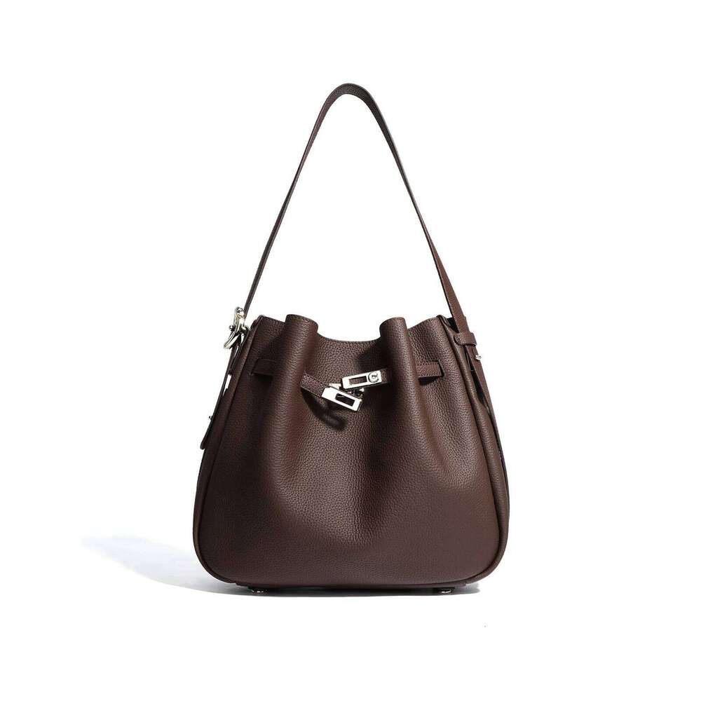 Free Shopping Designer Genuine Leather Handbag Ladies Large Women's Bag High-Quality Casual Crossbody New Bucket Bags