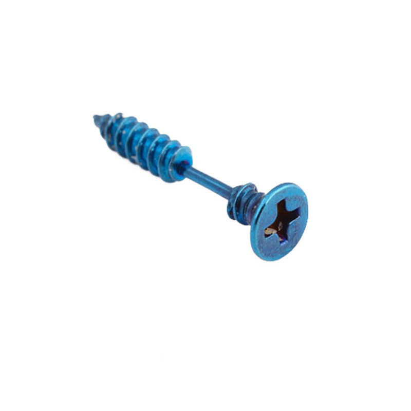 Stainless Steel Wood Screw Stud Earring for Men Youth Titanium Steel Man Cross Piercing Earring Ear Studs Nice Jewelry Gift Wholesale Price 1 PCS