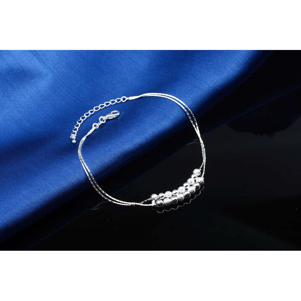 Korean Style Summer Imitation Sier Anklet Trendy Foot Jewelry Fashionable Elegant Beach Women's Accessories