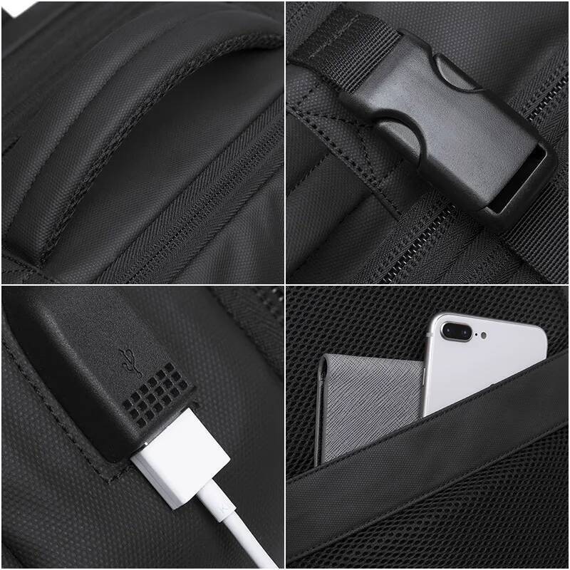 Expandable Men's Waterproof 17.3 in Laptop Backpack Man Large Capacity Hiking Travel Bag Male Backpacks for Men