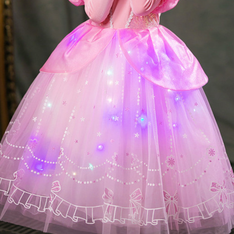 DISNEY infant designer clothes kids designer clothes Frozen Elsa Princess Pink dress with puffy skirt for little girl birthday princess outfit.