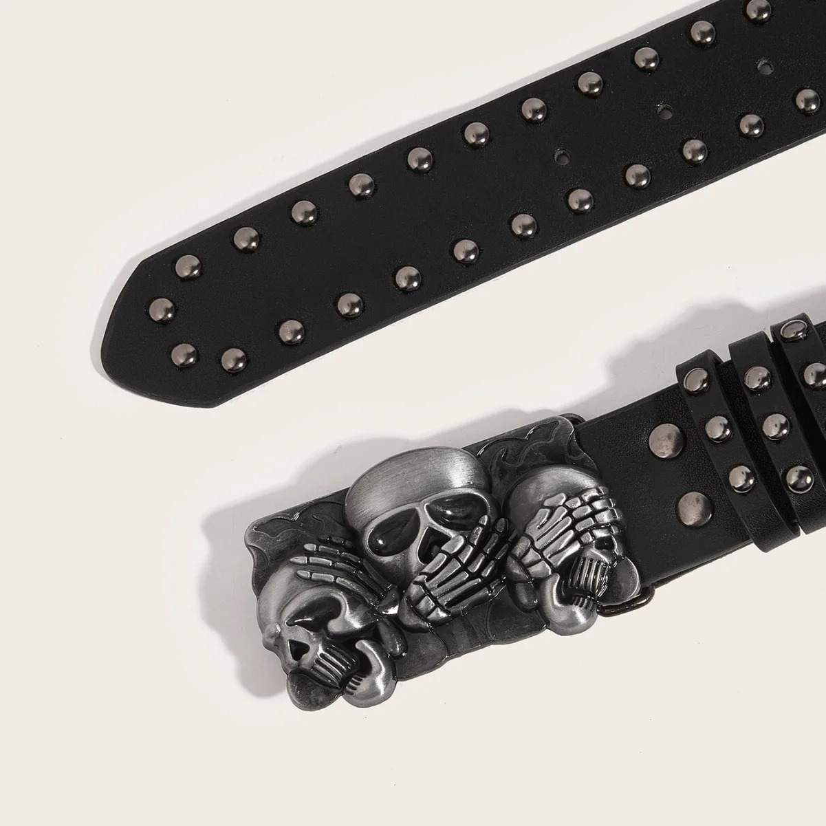 Gothic Y2K Women Men Belts Goth Ladies Cowboy Hip hop Punk Rivet Skeleton Print Waist Belt Jeans Waistband 250520