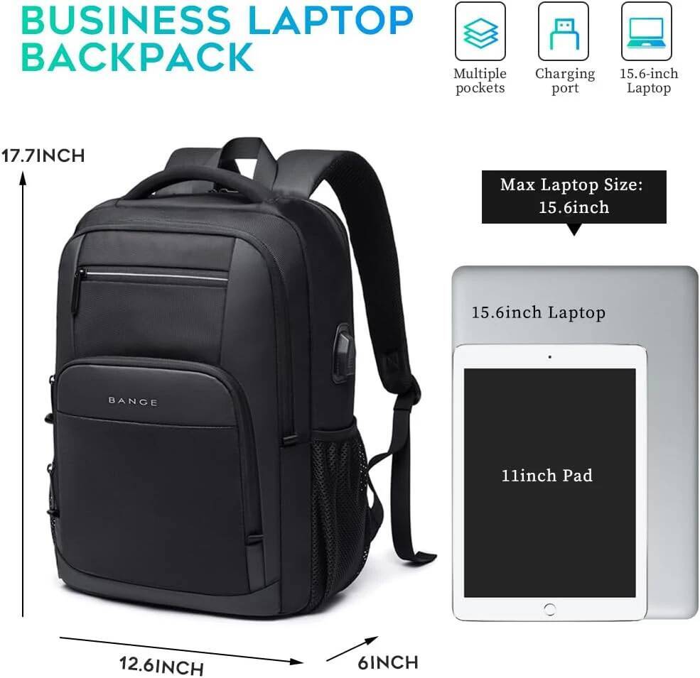 Travel Waterproof Backpack with USB Charging Port Fit 15.6 Inch Laptop Backpacks for Men and Women, Teenager School Bags