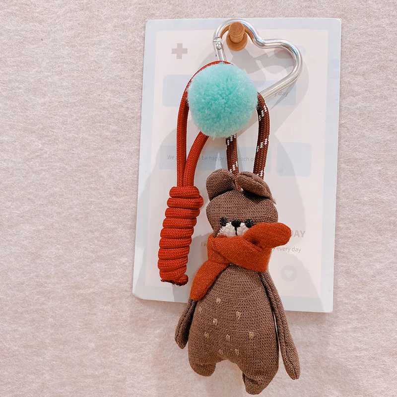 Funny Animal Series Fabric Keychain For Car Keys Accessories Creative Cartoon Fabric Animal Doll Keyrings For Bag Pendant Gifts W250526