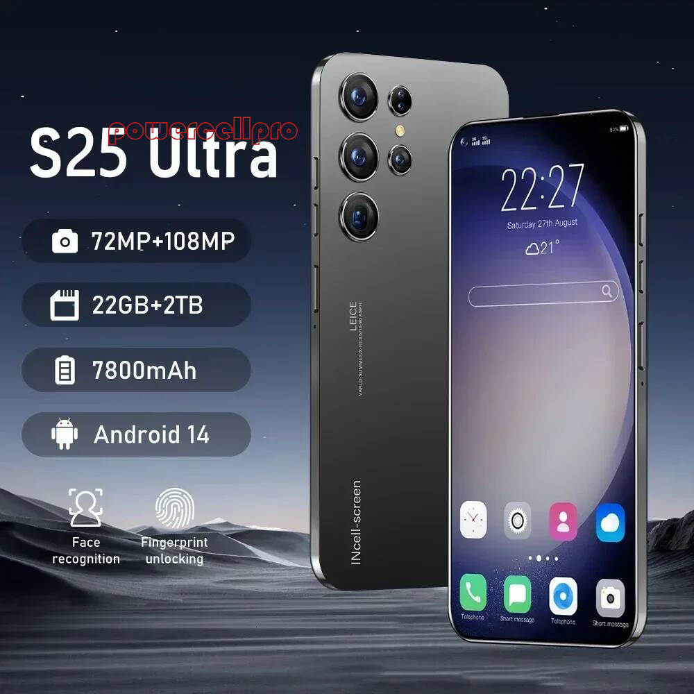 S25 Ultra Smartphone 7.3inch Front 72 million Pixels 108million HD rear camera Android14 Face Unlocked mobilephone