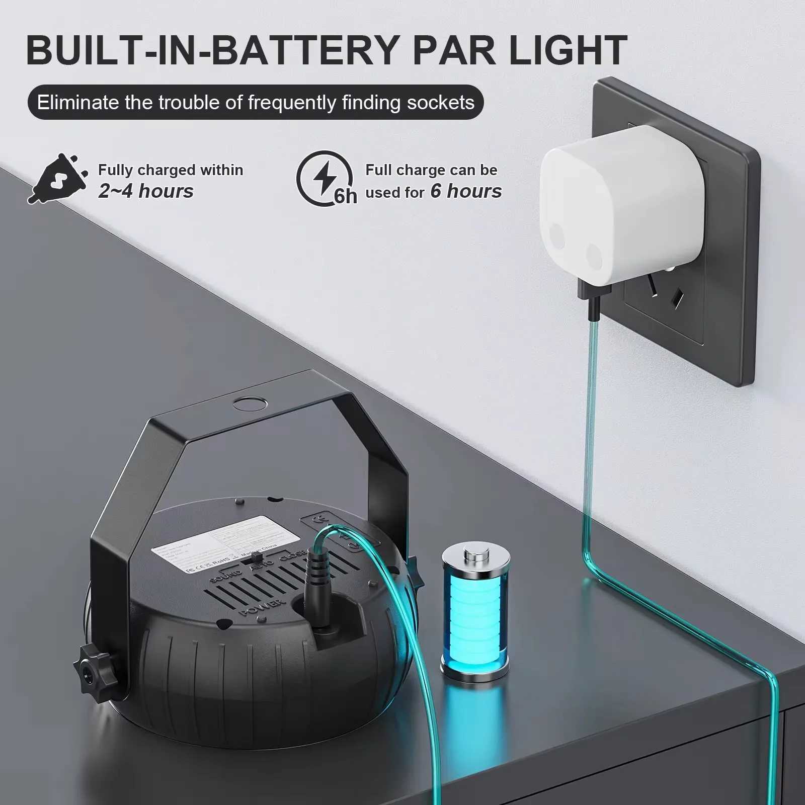 12x3w mini LED Battery RGB Round Par Light Full Color 3in1 RGB Vibrant colorful lighting effects stage lights XJ250527