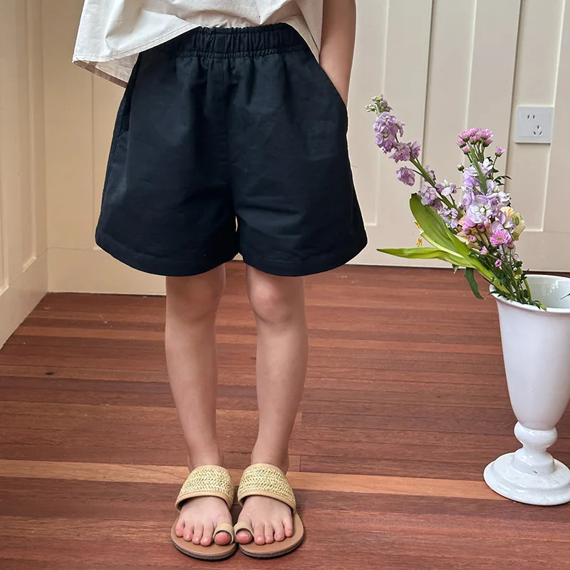 Children Shorts for Boys and Girls Baby Korean Loose Stylish Cotton Simple Versatile Three Part Pants Trendy 250527