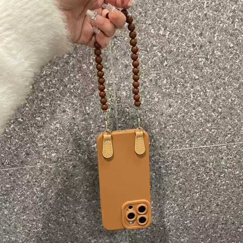 Light luxury bead chain wristband Apple 16 iPhone 15 14 Plus 13promax phone case 2 with high aesthetic value