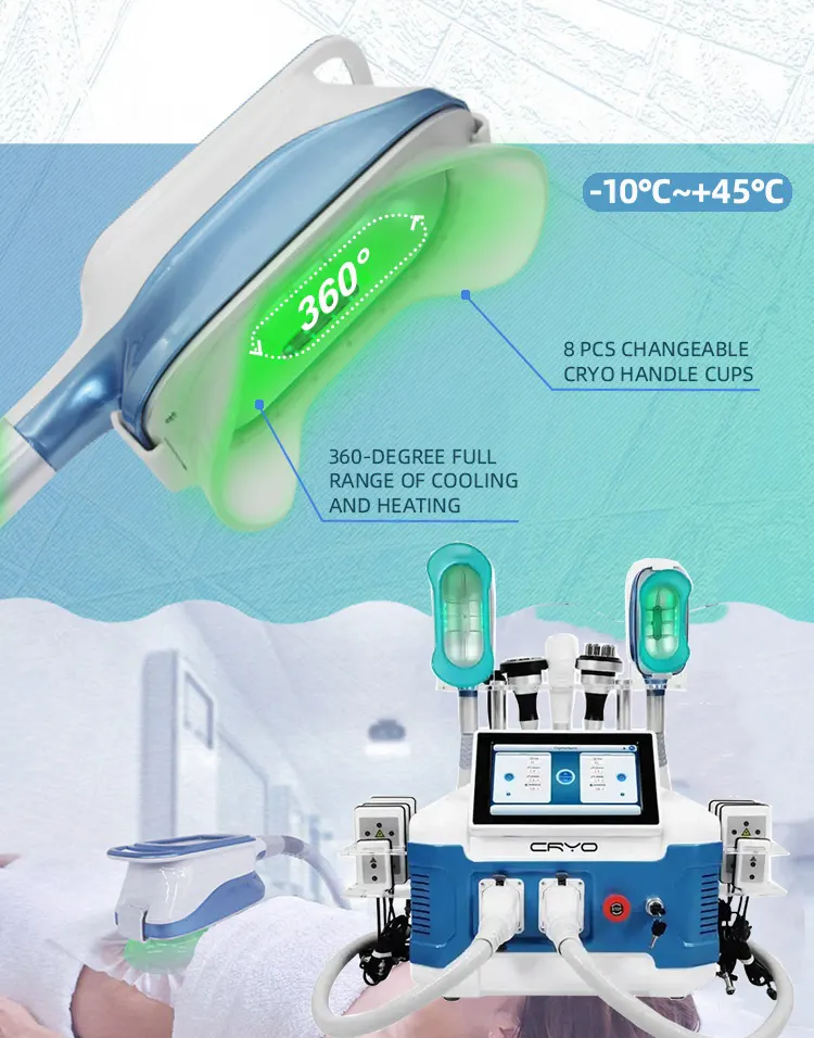 Portable 360 Cryolipolisis Slimming Lipo Laser Vacuum Cavitation Equipment Anti-Cellulite Slimming Spa Salon