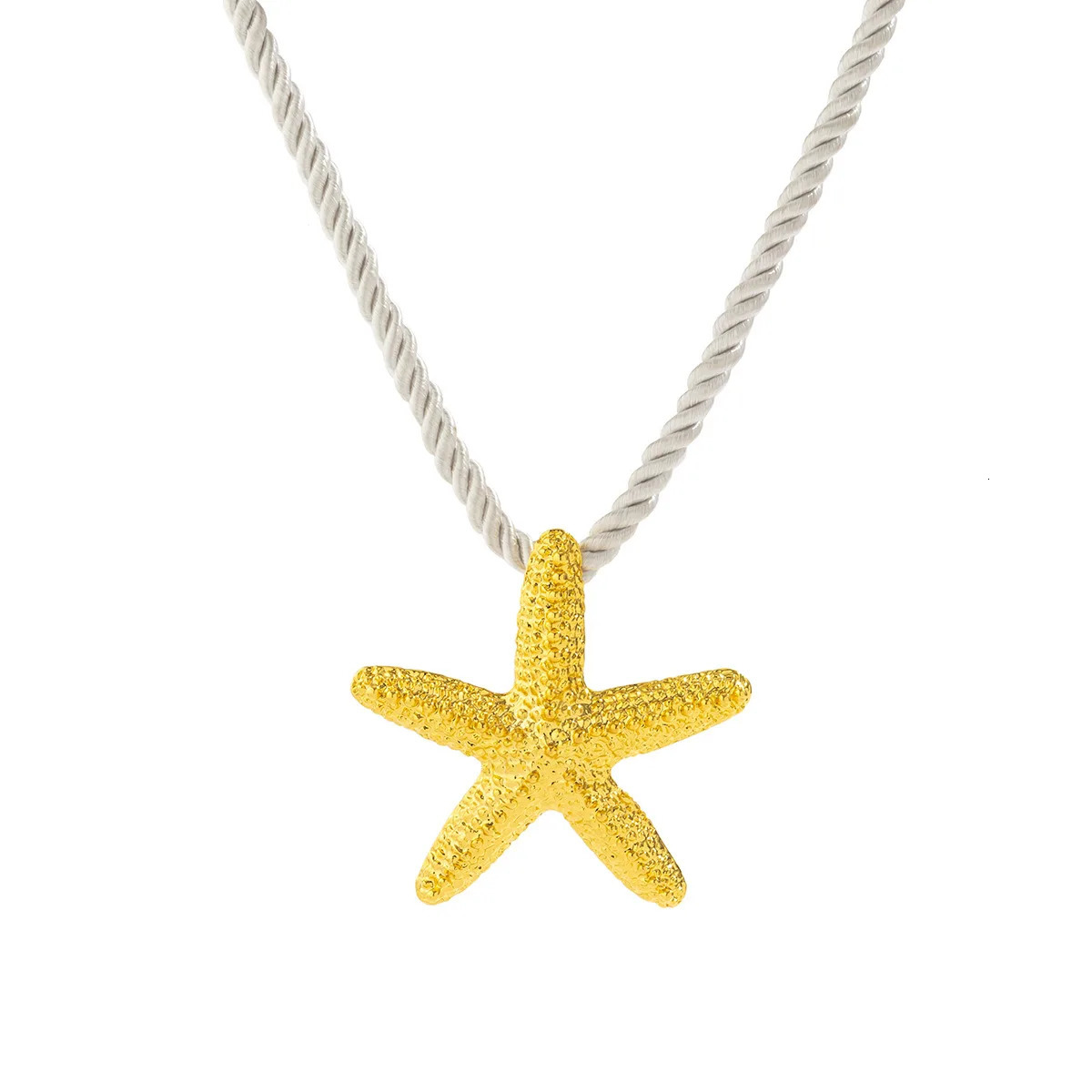 Exaggerated Big Starfish Pendant Necklace for Women Punk White Thick Rope Chain Choker Necklace Party Jewelry 250520