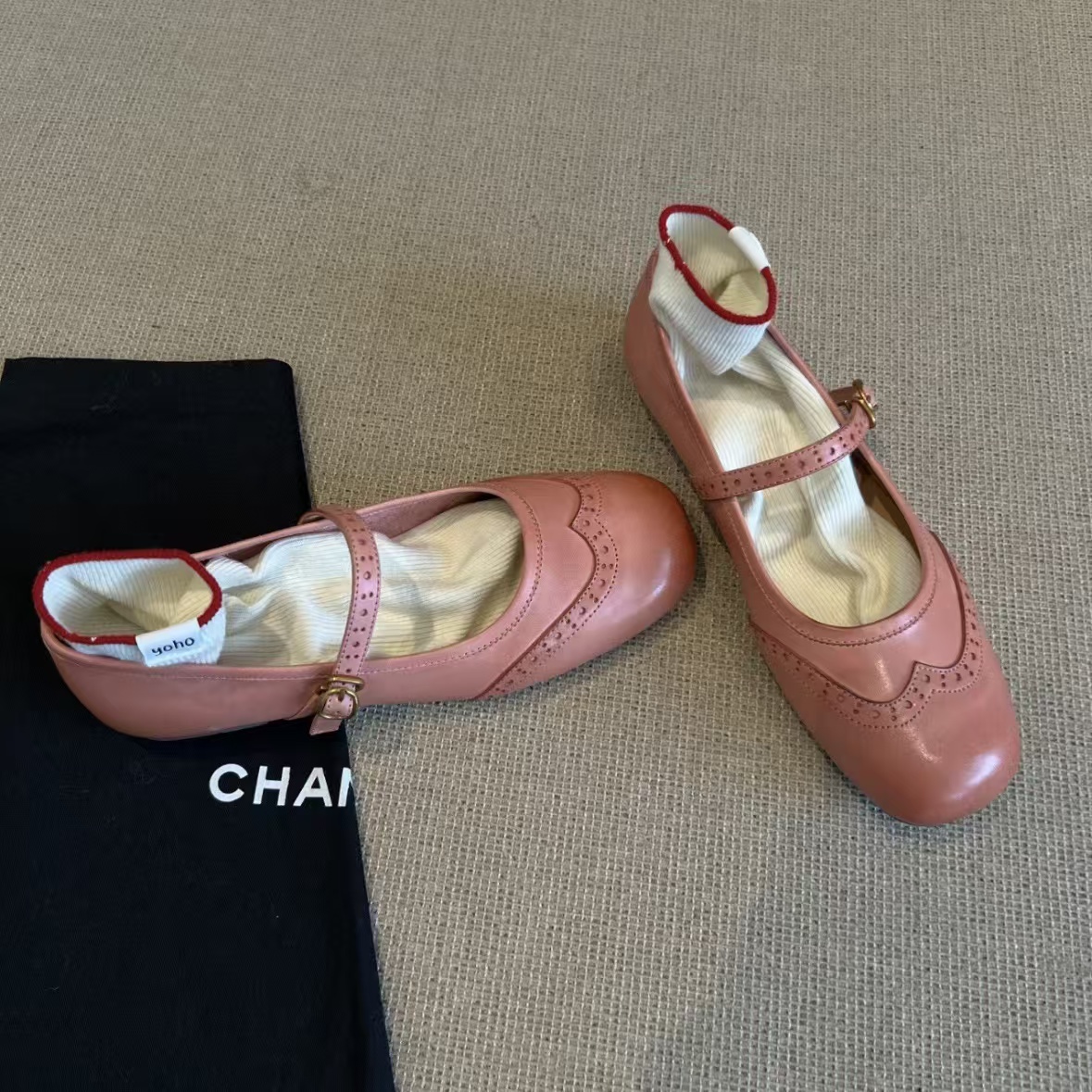 Pumps Spring/Fall 2023 Genuine Leather Round Toe Chunky Low Heel Women Shoes Retro Mary Janes 0be7