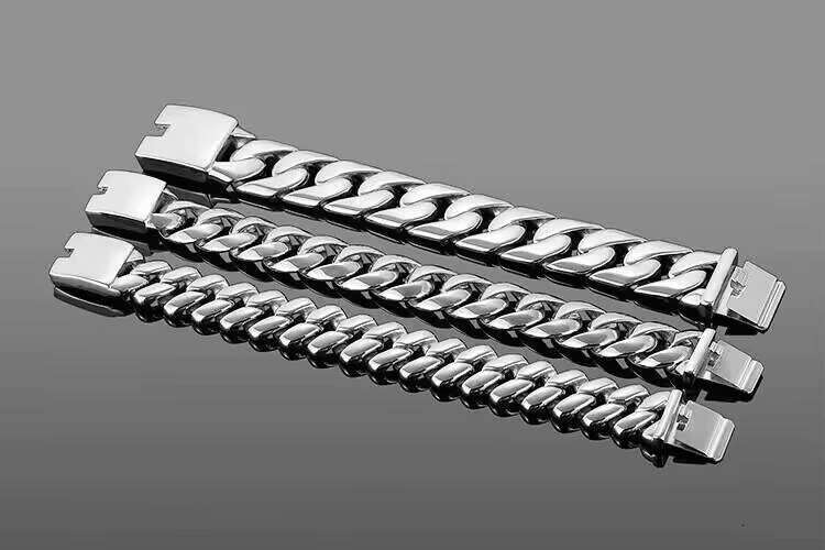 24mm Stainless Steel Cuban Men Gold Plated Fashion Hip Hop Jewelry Bracelet & Bangle for Family Gift