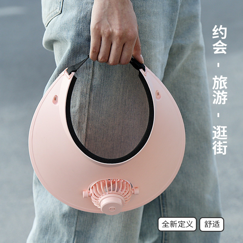 Designer's Sun Hatcross-border Lazy Portable Sun Hat With Small Fan Outdoor Sports Rechargeable Solar Fan Hat