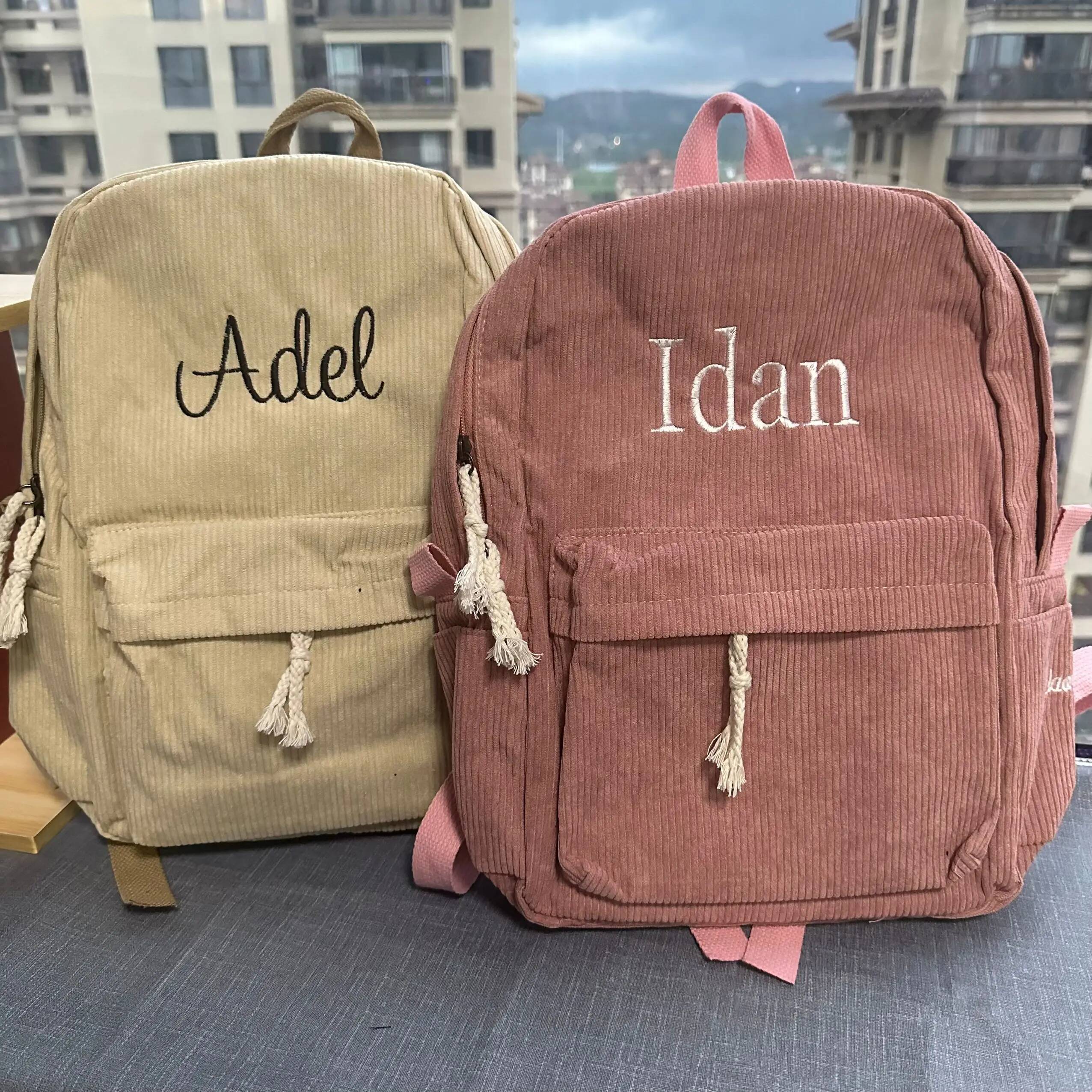 Personalized Kids Backpack, Embroidered Corduroy Backpack,Back to School, Kid backpack,school bag college,toddler,with name