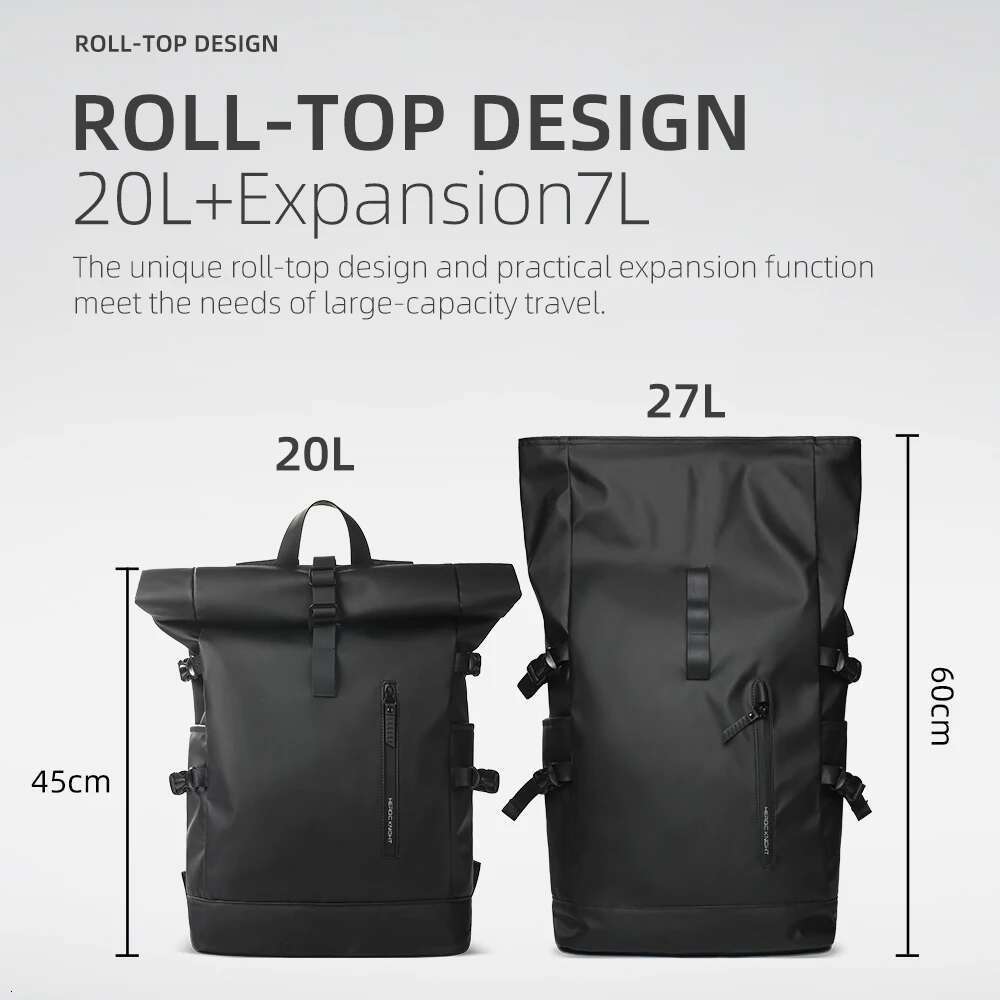 HK Expandable Travel Backpack Men Large Capacity Waterproof Laptop Hiking Rucksack Cycling Daypack Bag with USB Port
