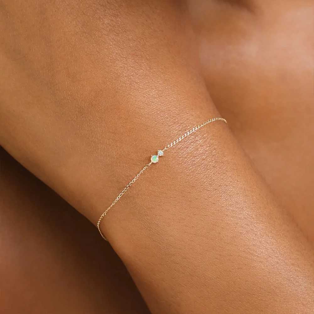 ROXI S925 Sterling Silver Bangle 12 Months Birthday Stone Mini Rainbow Zircon Womens Bracelet Fashion Gift For Mother Couple W250526